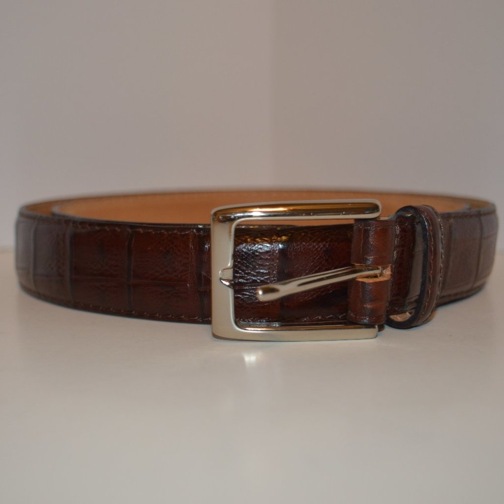 Charles Tyrwhitt Jermyn Street London Brown Sz Large Men's Embossed Leather Belt